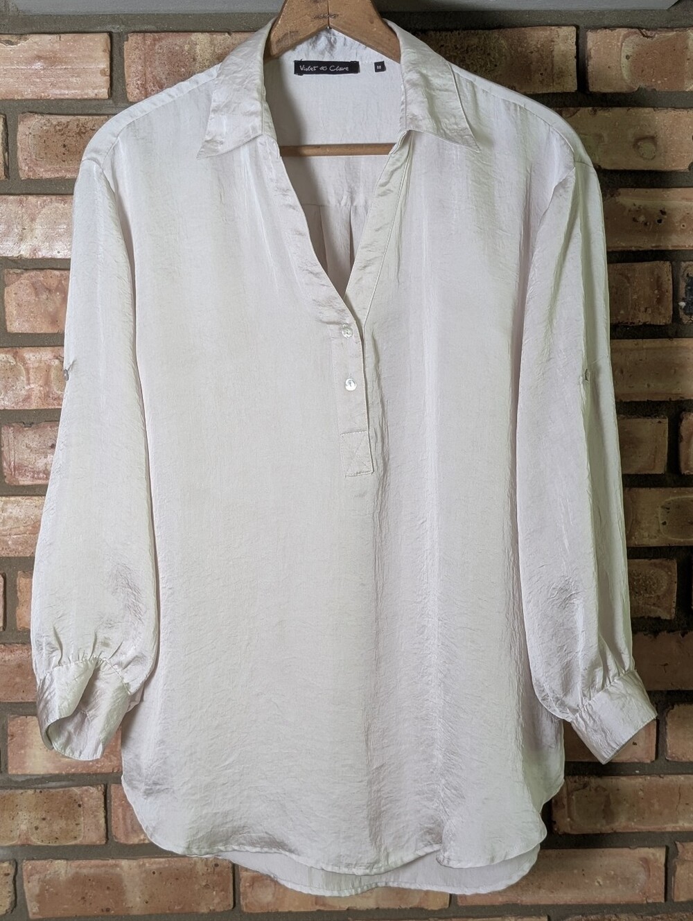 Violet + Claire Anthropologie Satin Blouse